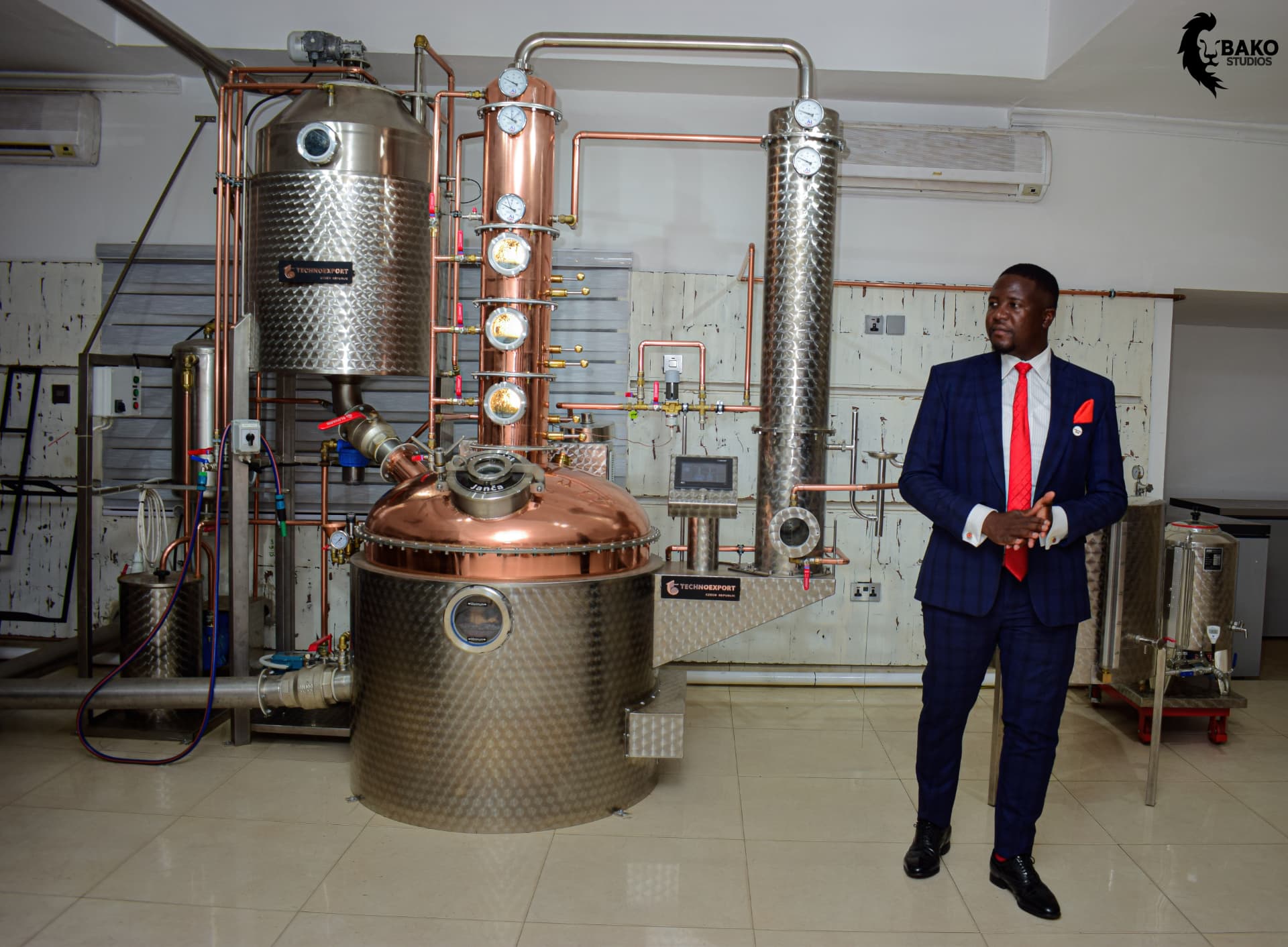 The distillation system installed at the Czech House training centre